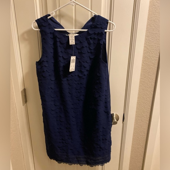 NWT Max Studio M dress navy blue size medium M Med sleeveless Mermaid Scales New - Picture 1 of 14
